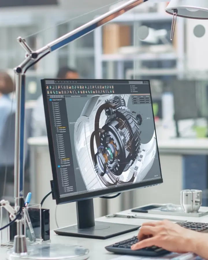 Ingénieur Kelix Solutions sur une modélisation CAO en bureau d'études industriel